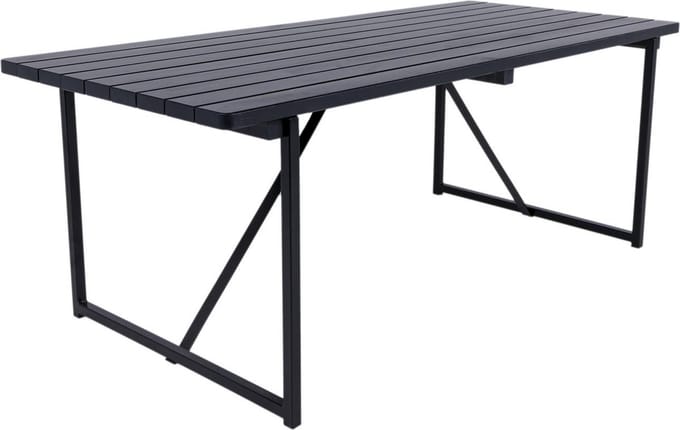 MaximaVida tuintafel Riga 200 x 90 cm blackwash - industrieel onderstel