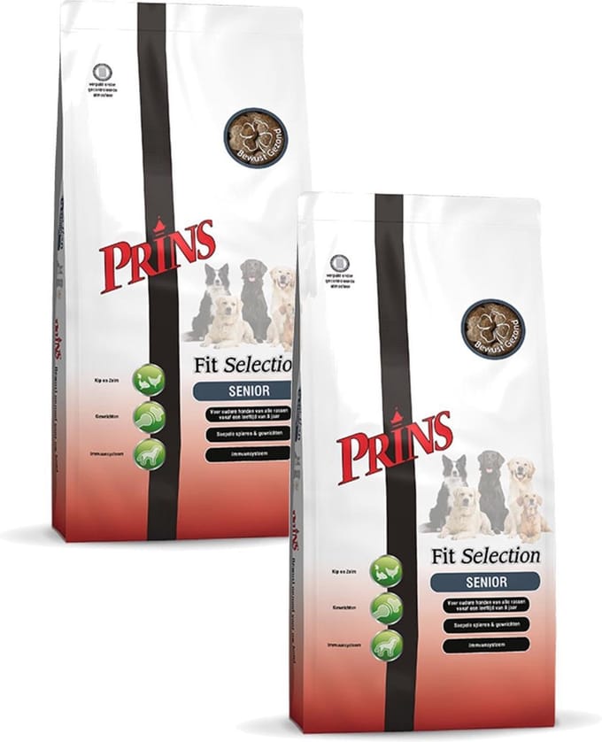 Prins Fit-Selection Senior Gevogelte&Vlees - Hondenvoer - 2 x 2 kg