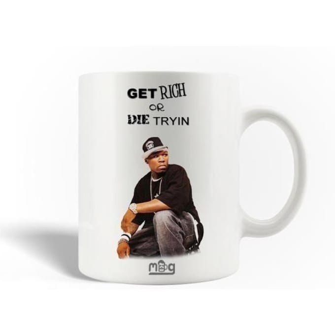 Keramische Mok - 50 Cent - Album Get Rich or Die Tryin - 30cl - Vaatwasmachinebestendig - Wit
