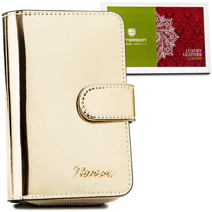 Peterson - Elegante Portemonnee - Goud - Natuurlijke Leder - Compact