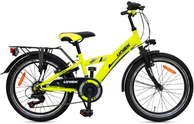 Kinderfiets Uniek 6S 20'' Geel/Zwart