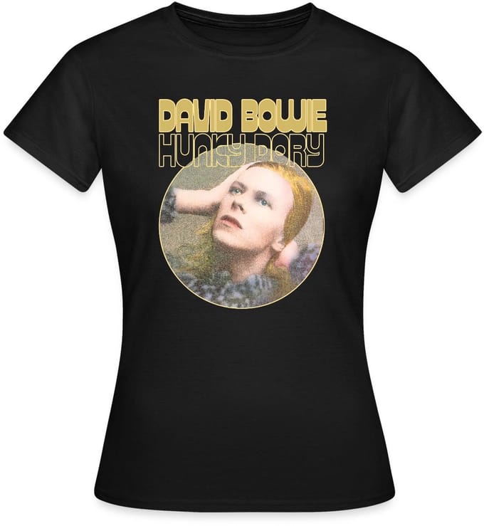 David Bowie Hunky Dory Album Cover T-Shirt Dames