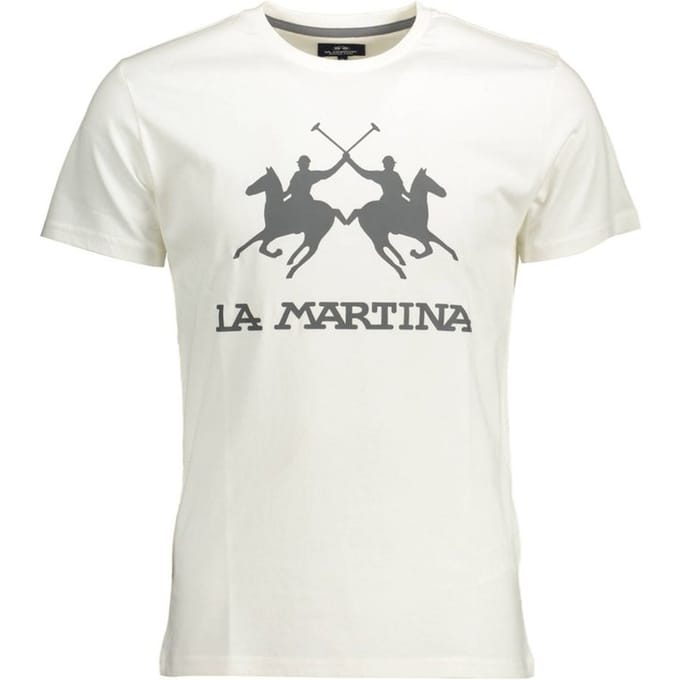 La Martina Bianco Katoenen Heren T-Shirt