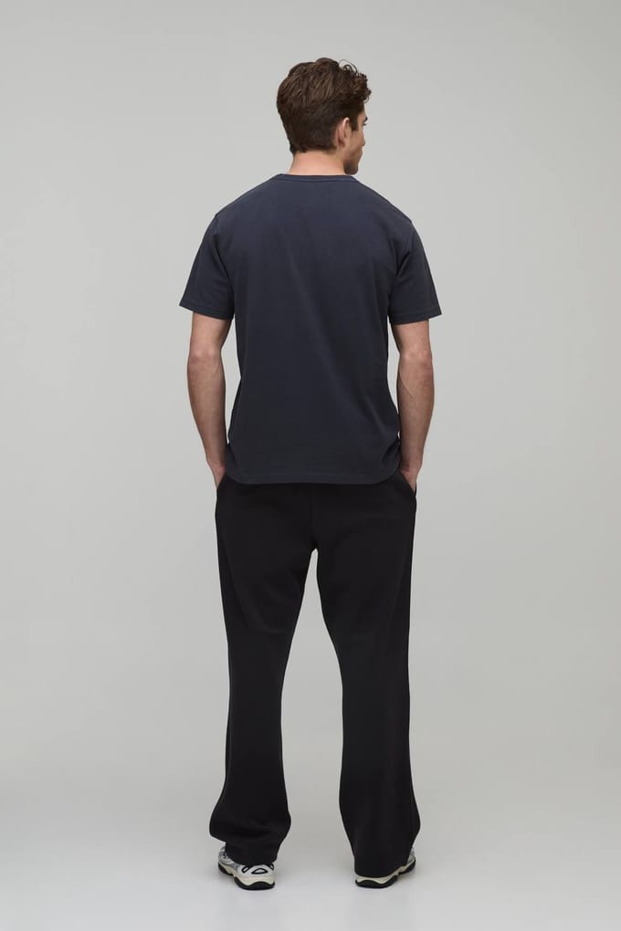 Rechte Pasvorm Pintuck Gewassen Jogger | Black | Size Medium