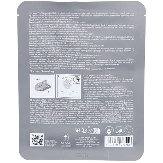 BABOR Hydrating Cryo Plumping Mask Maskers van stof Dames