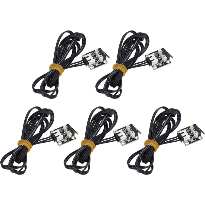 5 Stuks Eindstop Eindschakelaar 3 Pin Vlamvertragend 3D Printer Eindstop Eindschakelaar Module voor Ender 3 black