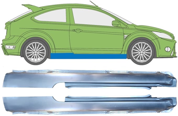 Volledige dorpel voor Ford Focus 2004-2010 / Links + Rechts / Set