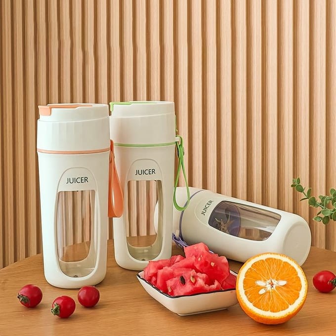 Oplaadbare USB Juicer Cup 8 Blades Mini 340 ml Juicer Machine Draagbare elektrische blenderfles paars