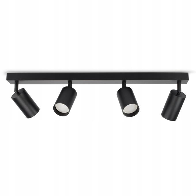 Zwarte Plaindlamp Spotmp Spot 4x GU10