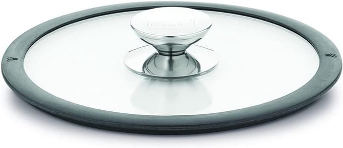 Gewelfde glazen deksel 32 cm - gehard glas met siliconenrand