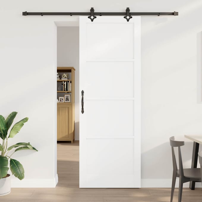 vidaXL - Schuifdeur - ORKDAL - 83 - x - 232 - cm - Massief - grenenhout - Wit