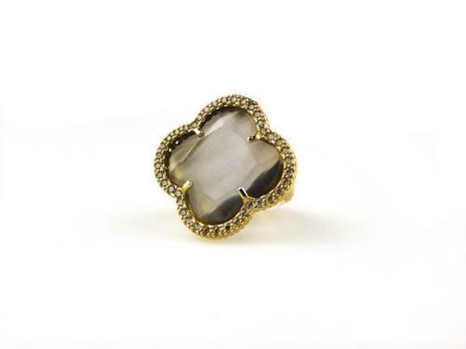 model Fiori gezet ring in zilver verguld grijs