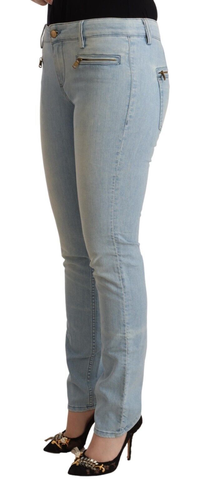 Lichtblauwe Jeans met Ritsdetails