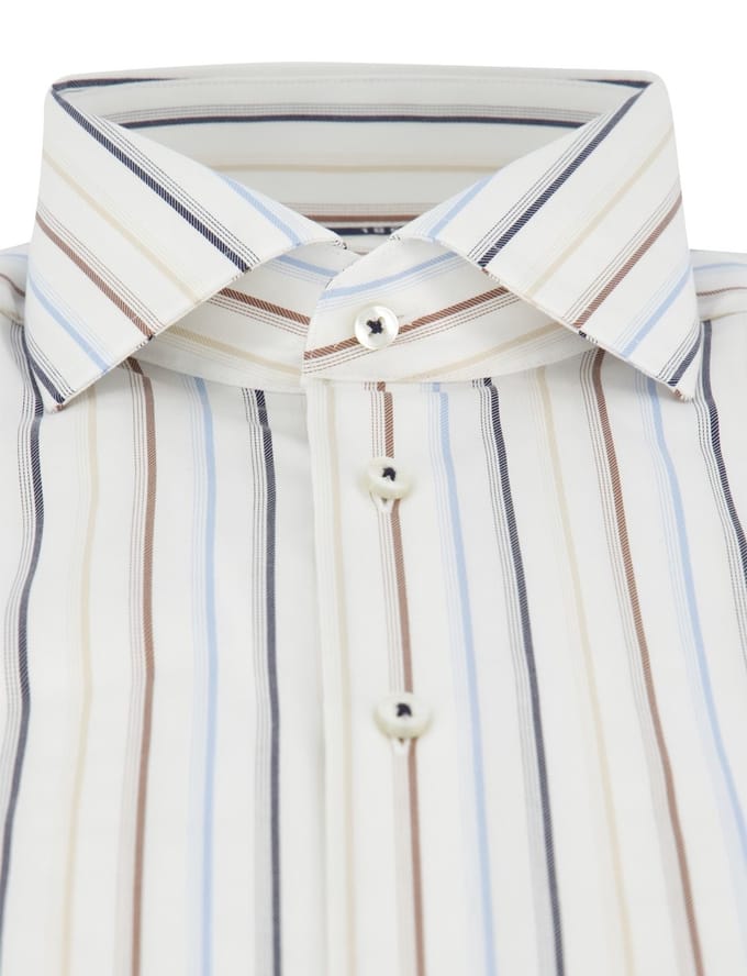 Overhemd Eterna 1863 modern fit wit streepjes