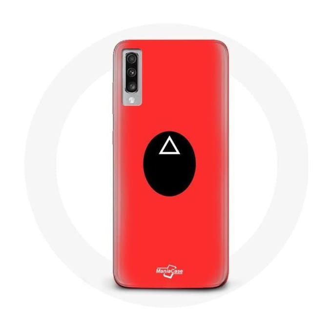 Coque - Squid Game - Samsung Galaxy A70 - Souple - Rouge - Masque triangle
