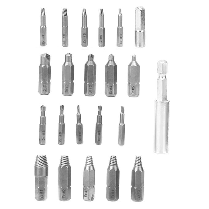 22 stuks Schroefuitdraaier Linksdraads Gereedschapsset Duurzaam Hardware Accessoire Hoge Snelheidsstaal
