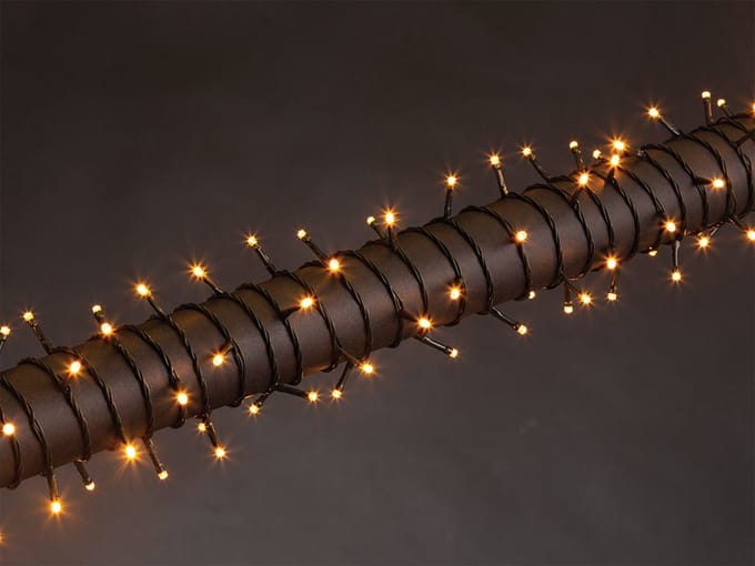 Luna LED, lichtslinger, 12 m, 160 leds, Arizona wit, groene kabel, voor binnen en buiten, modulator, 24 V