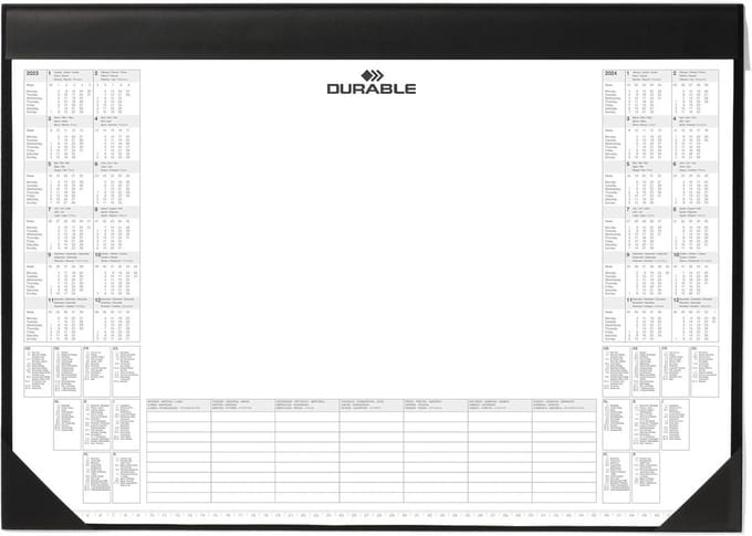Bureauonderlegger met Kalenderblok - 25 Vellen, 590 x 420 mm, Zwart