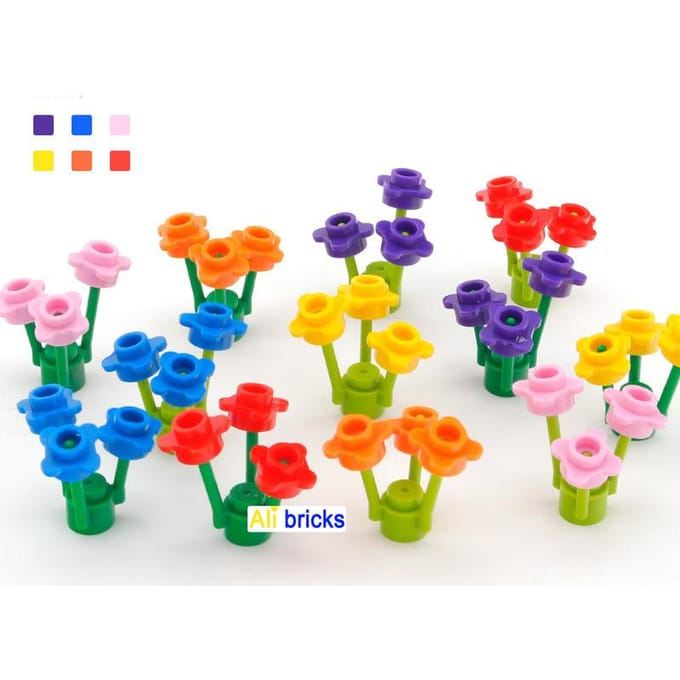 160Suit Blocs Briques de Construction Fleurs & herbe Éducatif Assemblage Jouet de Construction idéal pour Enfants Dimension Fonctionne Avec