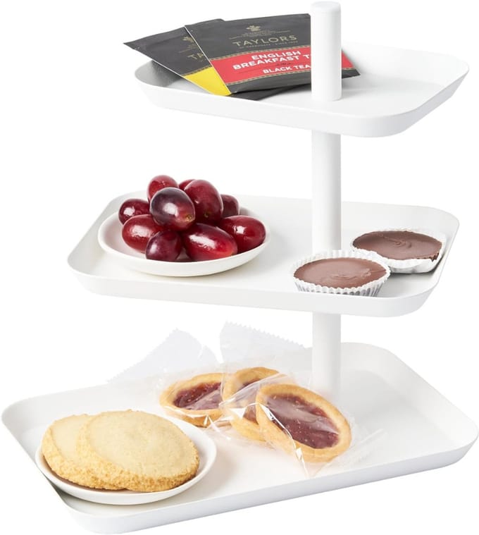 RUX® Serveertoren - Etagere - Tapasplank - Wit - ‎25cm x 16cm x 26cm