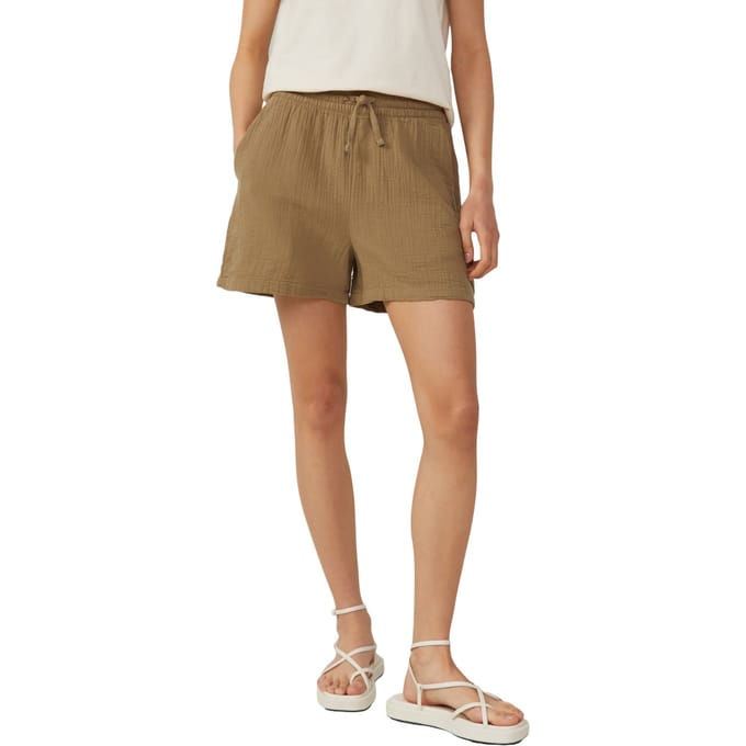Korte mousseline jurk met elastische taille vrouw QS