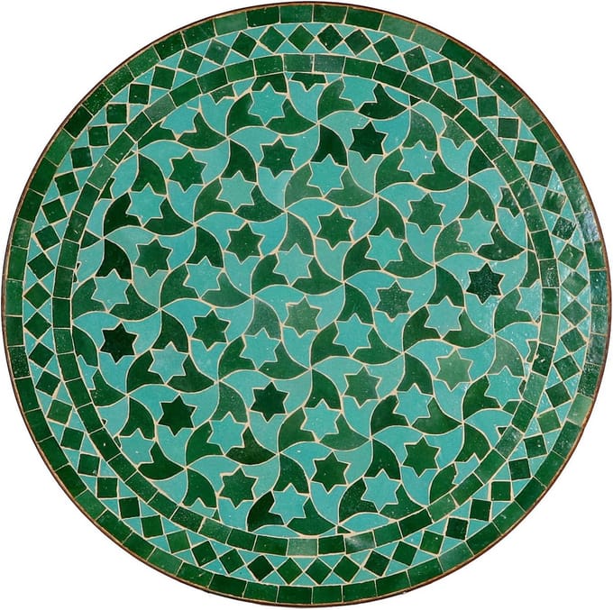 Ronde Mozaïek Tuintafel Balcony Tafel 60 cm Groen
