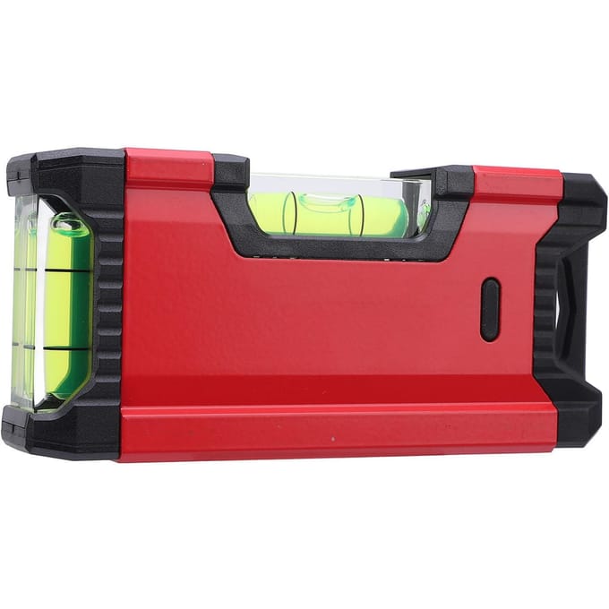 Magnetische Waterpas Kleine Draagbare Aluminiumlegering Waterpas 0,5 mm Nauwkeurigheid 11 cm Lang Dubbele Libel red
