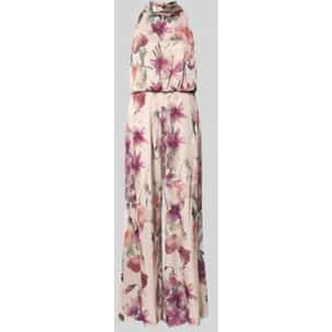 Jumpsuit met halter in een all-over look