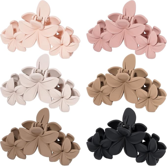 Grote bloemen haarklemmen 6 stuks voor dik haar - Antislip Haarspelden
