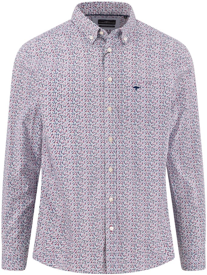 Fynch Hatton - Lange mouw overhemd - Mannen - M - Blauw - Katoen - 1607-5270