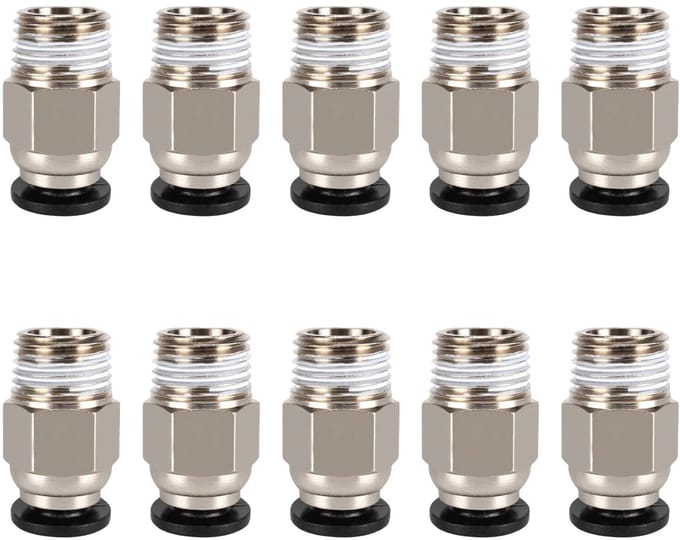 Dailygoods- Pneumatische Aansluiting - PC4-M10 Stekker - Snelkoppeling - Connector - Hoogwaardig Koper - 10 Stuks