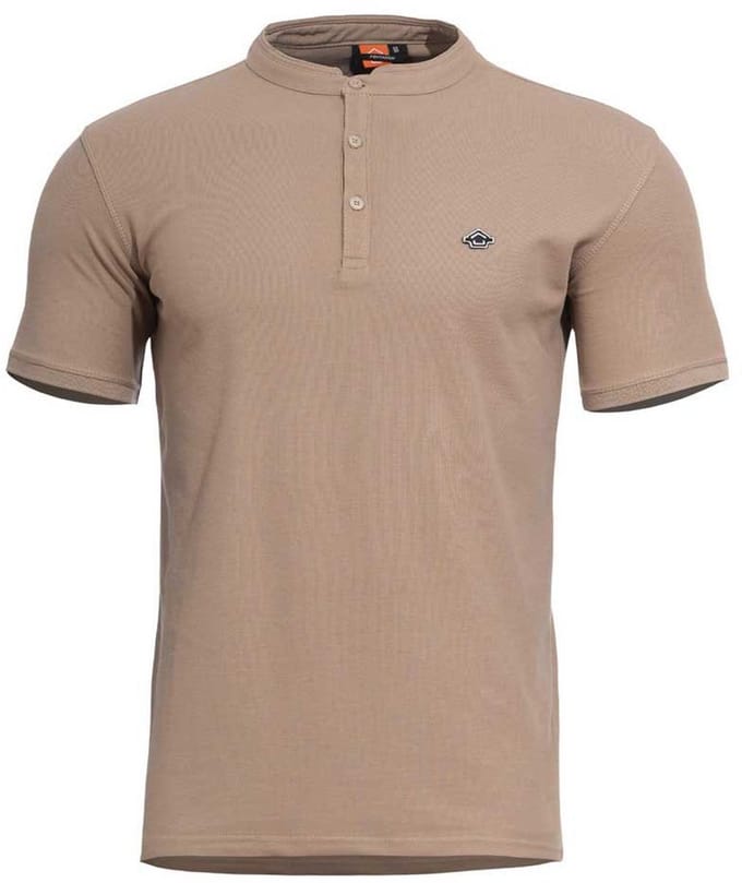 Pentagon Levantes Henley Korte Mouw Poloshirt Bruin L Man