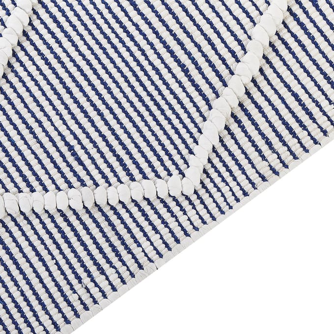 SYNOPA - Modern vloerkleed - Marineblauw - 80 x 150 cm - Katoen