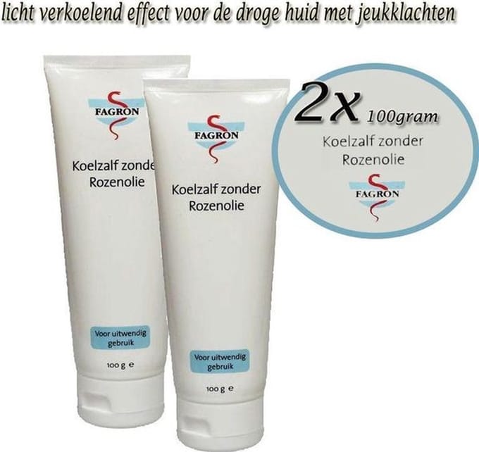 Fagron- koelzalf (zonder rozenolie) - 2x 100gram