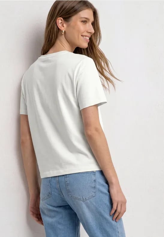 Shirt met ronde hals en borstzak