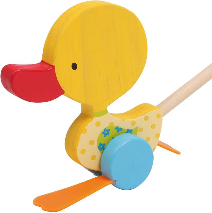 Small Foot - Wooden Push Figure Duck Tina with Stick