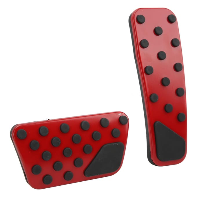 2 STKS Gasrem Pedaal Anti-Slip Voetsteun Plaat Vervanging voor Dodge Challenger 2009‑2021 red