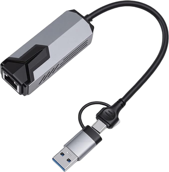 Netwerk Adapter - Ethernet USB - Snelle Internetverbinding - 5Gbps Snelheid Wake LAN - 13x7x2 cm