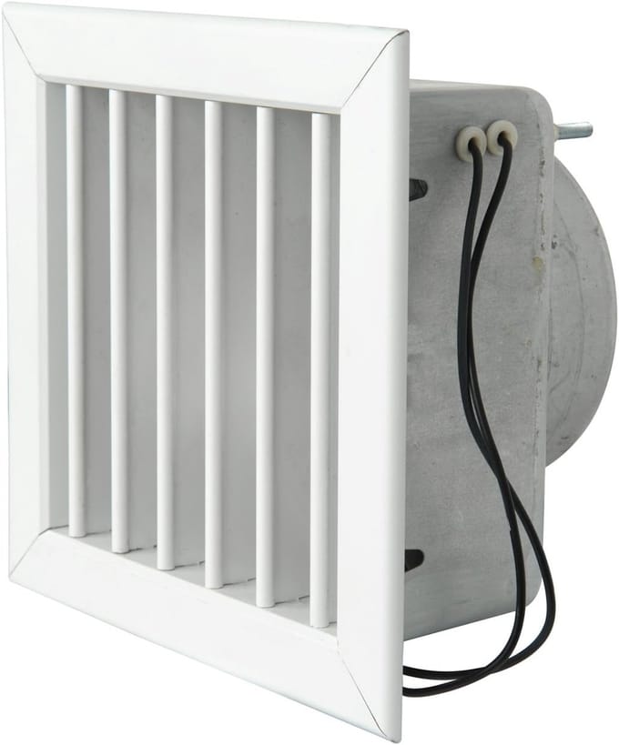 Witte Open Haard Ventilatierooster met Elektrische Ventilator 160x160mm