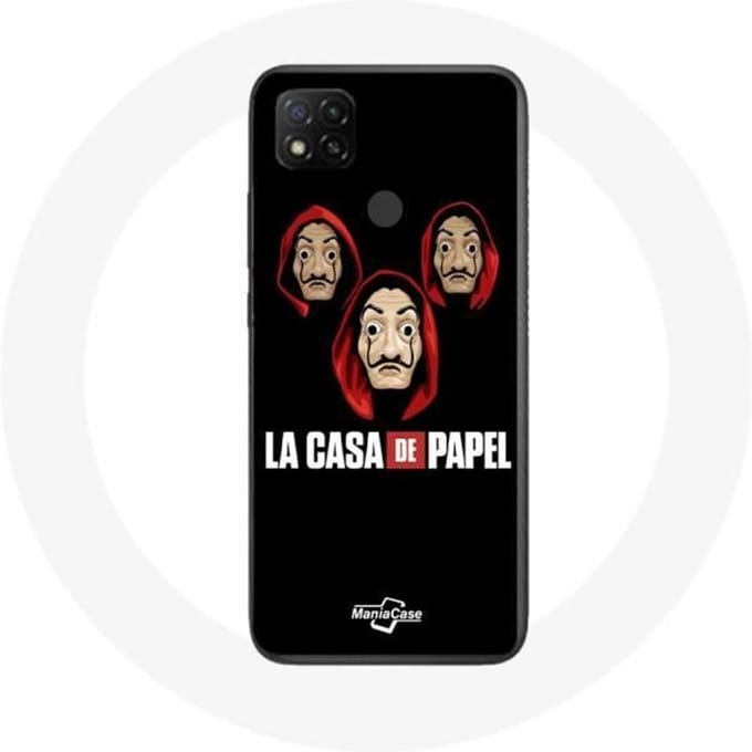 Coque Xiaomi Redmi 9C La casa de papel Masque et Logo