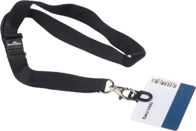 Keycord - Kaarthouder Durable met Card Fix - 2cm - Zwart