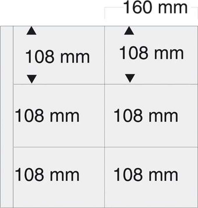 SAFE Insteekbladen voor ansichtkaarten - 12 pockets - 4 ringmechanisme - per 5 stuks