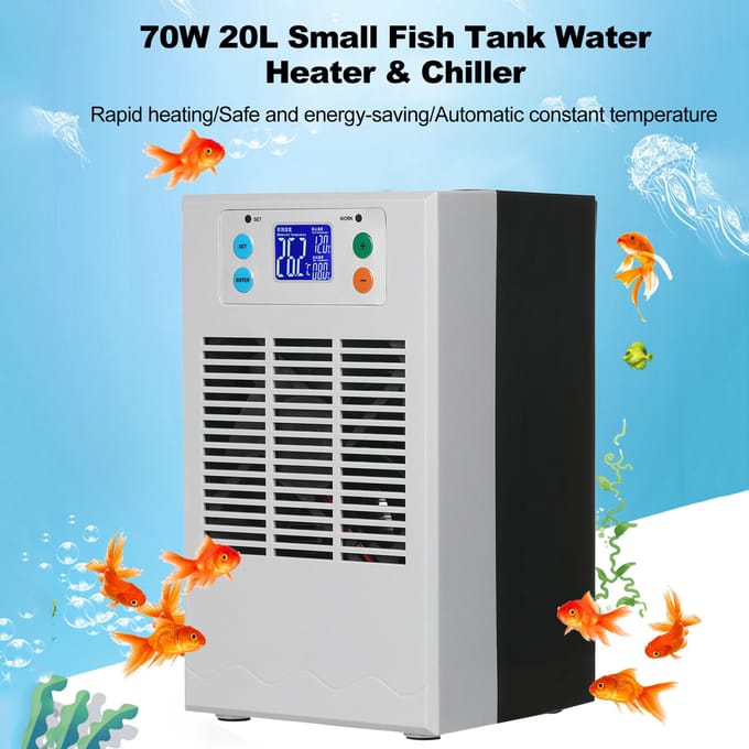 70W 20L kleine aquariumboiler en koelmachine Aquariumkoeler Halfgeleider elektronisch aquarium EU Plug