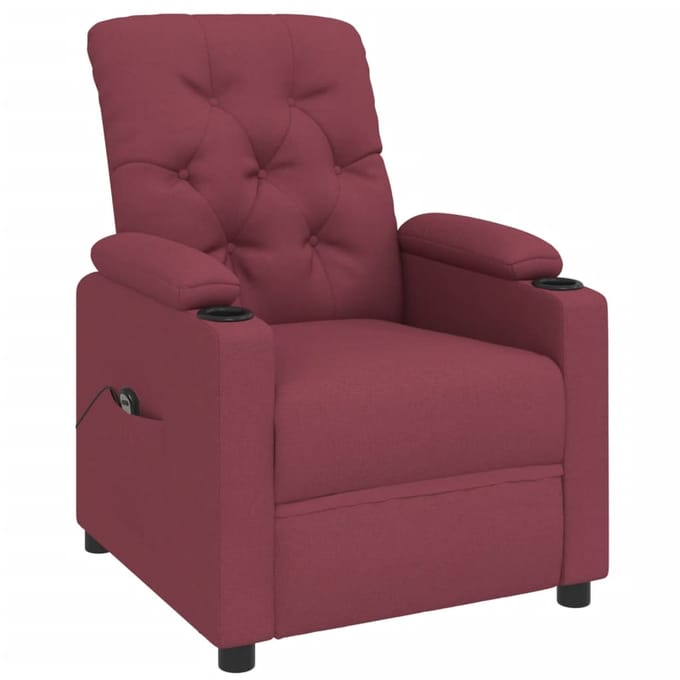 vidaXL - Fauteuil - verstelbaar - elektrisch - stof - wijnrood
