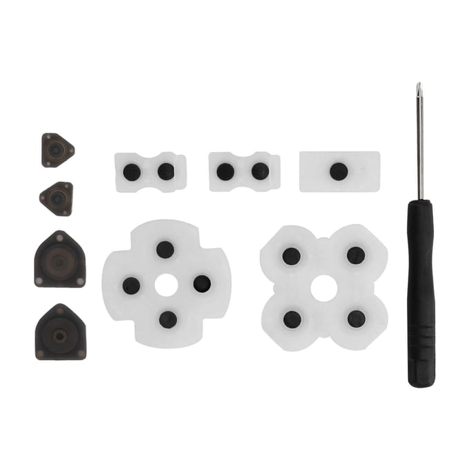 1 Set Geleidend Siliconen Rubber Kussentje met Schroevendraaier Compatibel voor PS4 Controller white