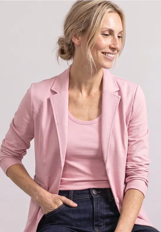 Eenvoudige blazer in effen kleur