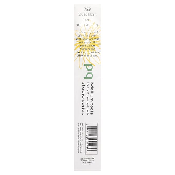 Bdellium Tools, Standaard Serie, Duet Fiber Geventileerde Mascara Waaiertje, Ogen 729, 1 Kwast