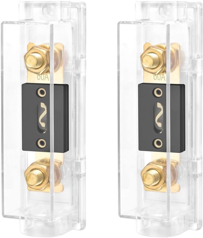 Auto Audio Video Stereo ANL Zekeringhouder 0/2/4 Gauge met 60 Ampère Zekering - 2 Stuks