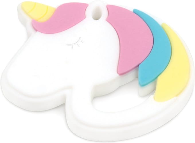 Bumkins - Silicone Teether Siliconen Baby Bijtring – Verzachtend Siliconen Bijtspeeltje voor Doorkomende Tandjes – Grijpring – Eenhoorn Unicorn