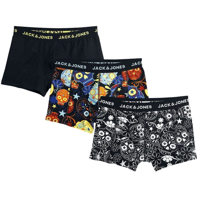 Jack & Jones Boxers - JACSUGAR SKULL TRUNKS 3 PACK - S tot XXL - voor Mannen - zwart